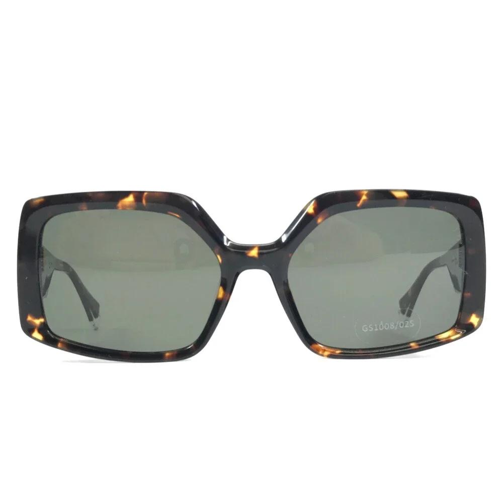 Gigi Studios Sunglasses CIAR GS1008/02S Tortoise Square Frames with Green Lenses